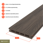 WPC Hohlkammerdiele Braun 24 × 146 mm – Holzoptik, rutschhemmend und barfußfreundlich