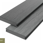 Co-extrudierte WPC Terrassendiele Massiv Grau 20 × 150 mm