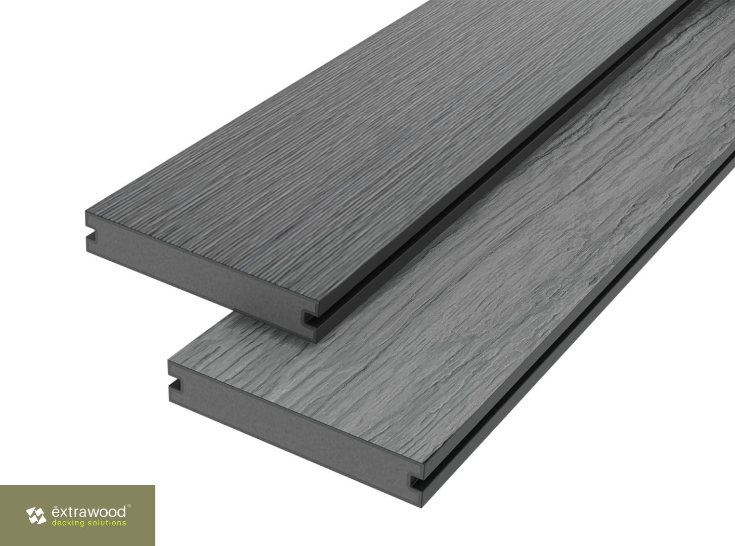 Co-extrudierte WPC Terrassendiele Massiv Grau 20 × 150 mm