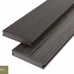 Co-extrudierte WPC Terrassendielen Grau massiv 20 × 150 mm – beidseitiges Profil