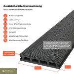 Co-extrudierte WPC Hohlkammerdiele Anthrazit 23 × 146 mm mit 1 mm Schutzschicht