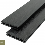 Co-extrudierte WPC Terrassendielen Anthrazit 23 × 146 mm – beidseitiges Hohlkammerprofil