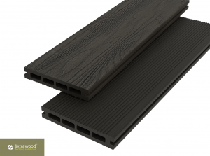 WPC Terrassendiele Anthrazitbraun 24 × 146 mm – beidseitige Hohlkammerdiele