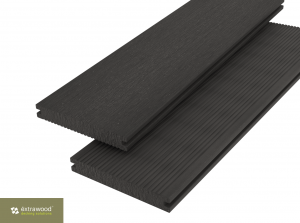 WPC Terrassendiele Massiv Anthrazitbraun 20 × 140 mm – beidseitig verwendbar