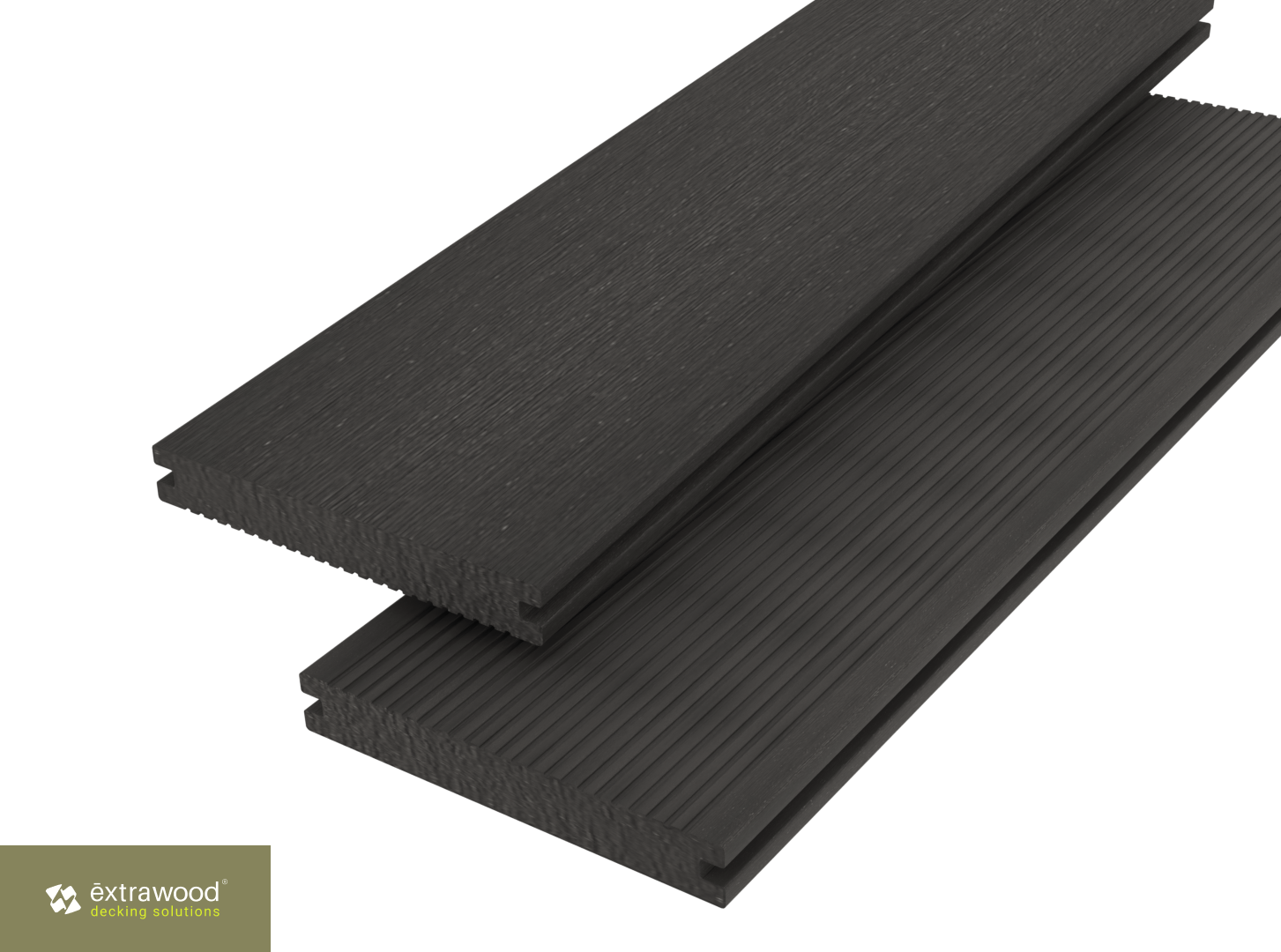 WPC Terrassendiele Massiv Anthrazitbraun 20 × 140 mm – beidseitig verwendbar